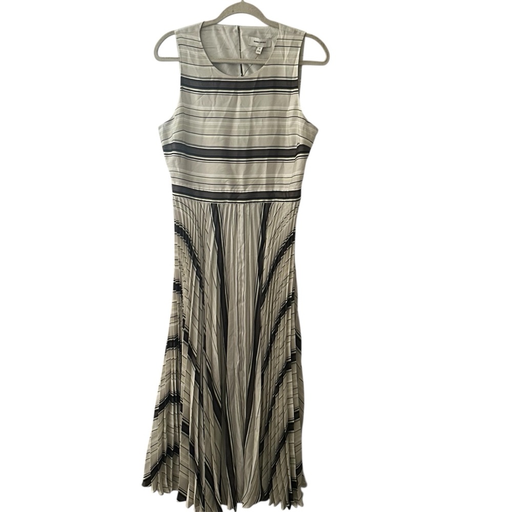 Banana Republic gray and cream silky cutout out back midi dress 12 - Picture 2 of 9